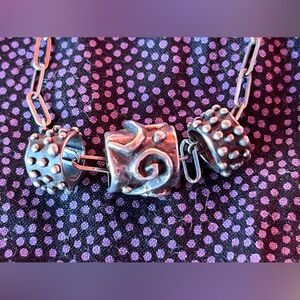 Set of 3 Sterling Silver 
“Barrel Charm” pendants